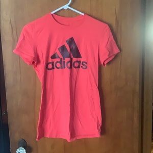 Coral pink adidas tee